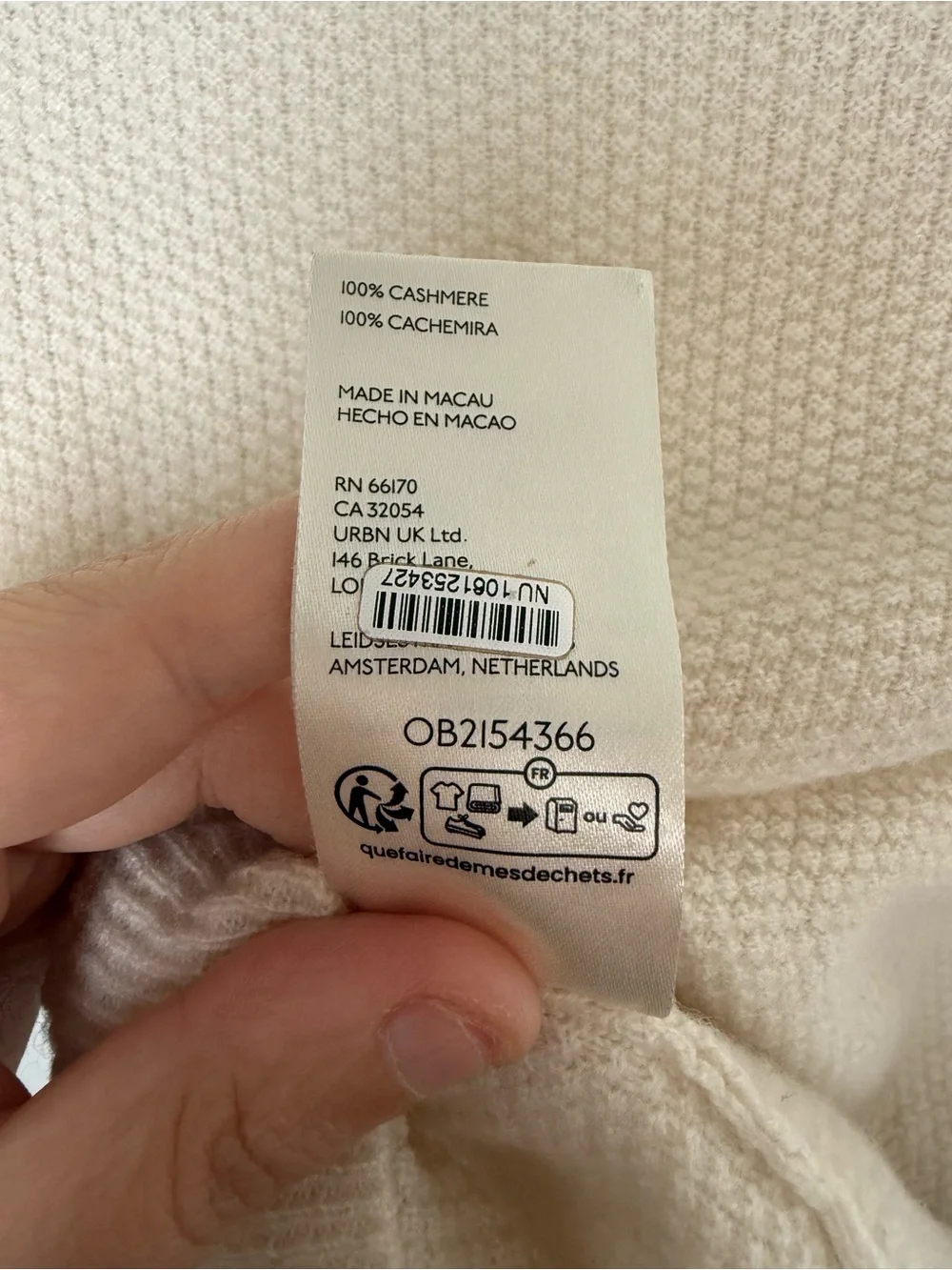 Free People Women’s 100% Cashmere Knit Cardigan Sweater Cream Size XS Luxury